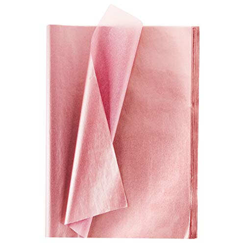 Whaline Rose Gold Tissue Paper Bulk, 100 Sheets Metallic Gift Wrapping Paper for Home, Kitchen, Weddings, Birthday Party, Showers, Arts Crafts, DIY
