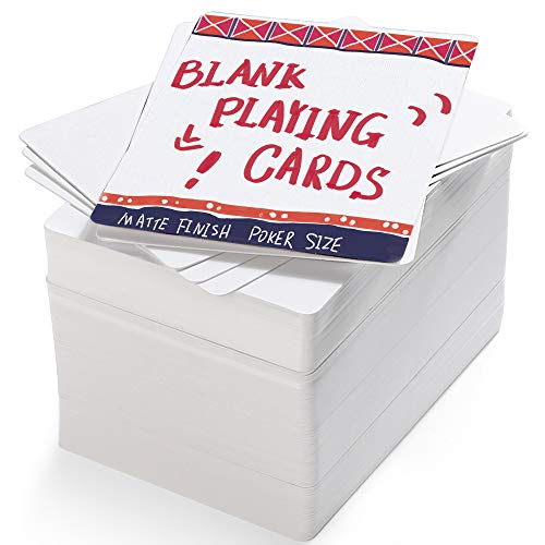 LotFancy Blank Playing Cards, 180PCS White Blank Index Flash Cards, Study Learning Cards, Vocabulary Word Card, Message Card, DIY Gift Card, Game Cards, Matte Finish, Poker Size