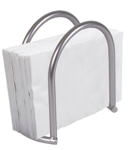 Home Basics Simplicity Collection Heavy Duty Steel Napkin Holder Dispenser Stand, Kitchen Organization, Satin Nickel