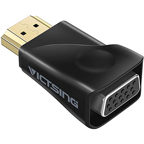 VicTsing HDMI to VGA Adapter Converter Gold-Plated for PC, Laptop, DVD, Desktop and Other HDMI Input Devices - Black