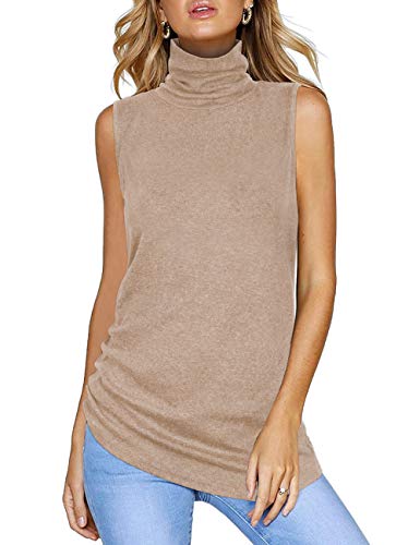 Womens Sleeveless Mock Neck Tops Turtle Neck Top for Women Tank Tops Turtleneck Fall Cute XXL