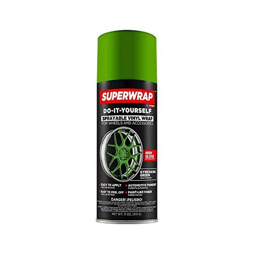 Superwrap Sprayable Vinyl Wrap for Wheels & Accessories - 11oz Spray Can/Paint - Gloss Series - Gymkhana Green