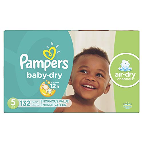 Diapers Size 5, 132 Count - Pampers Baby Dry Disposable Baby Diapers, Enormous Pack