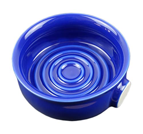 Bicrops Ceramic Shaving Soap Bowl For Men, Non-slip Handle, Wide Mouth, Large Capacity, Easier to Lather (Royalblue)