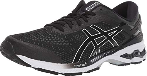ASICS Men's Gel-Kayano 26 Running Shoes, 10.5M, Black/White