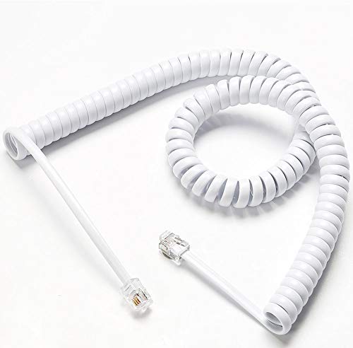 Telephone Cord, Phone Cord,Handset Cord, White, 2 Pack, Universally Compatible