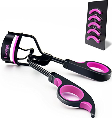 Kaasage Eyelash Curler Makeup with Advanced Silicone Pressure Pad & Tweezer and Satin Bag & Fits All Eye Shapes Get The Perfect Curl in 8 Seconds