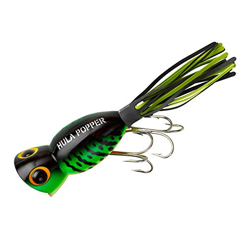 Arbogast Hula Popper Topwater Fishing Lure, Fire Tiger, G750 (2 1/4 in, 5/8 oz)