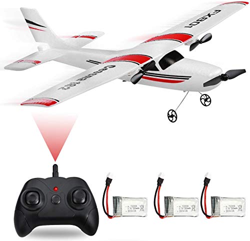 2CH 2.4GHz DIY EPP MSLAN RC Plane Outdoor RTF Ready to Fly Remote Control Gliding Aircraft Model with 2 Extra Batteries(3 Batteries)-f4