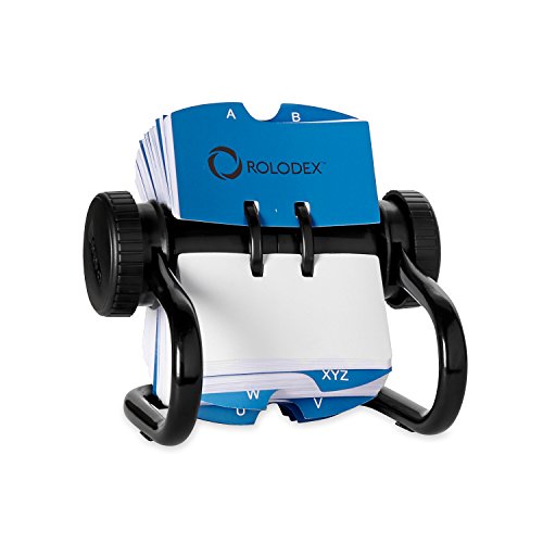 Rolodex Open Rotary Card File with 500 2-1/4 x 4 Inch Cards and 24 Guides, Black Finish (66704)