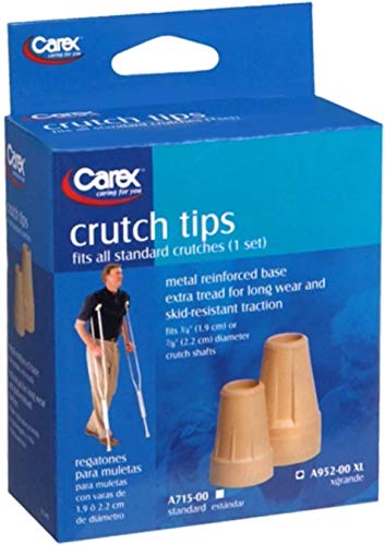 Carex Extra Large Crutch Tips, 7/8', Tan