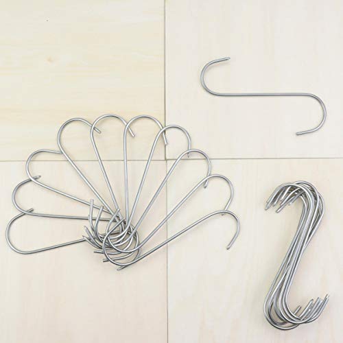 Heatoe 20 Pcs 5 Inch Meat Hooks Meat Hanging Hooks Bacon Hooks Sausage Hooks, Stainless Steel Butcher Hooks S Shaped Hooks Metal Hooks Hanging Hooks Rib Hangers for Meat Processing