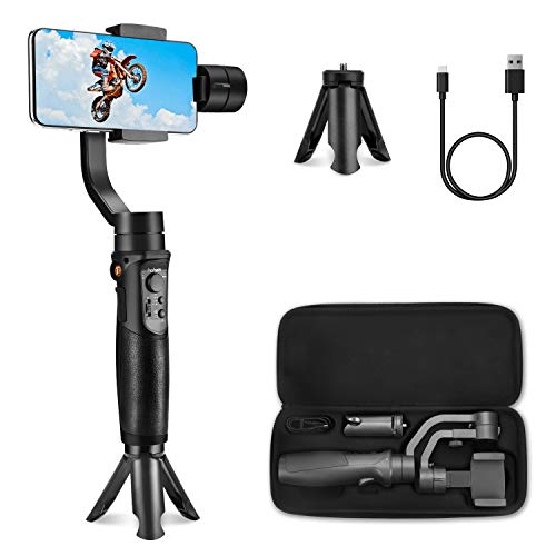 Smartphone Gimbal Hohem iSteady Mobile+, the 3-Axis Gimbal Stabilizer for iPhone 11 Pro Max, Android Smartphones, Designed For Vlog, Youtuber, with 600° Wide Angle Inception Mode and Auto-Beauty Mode.