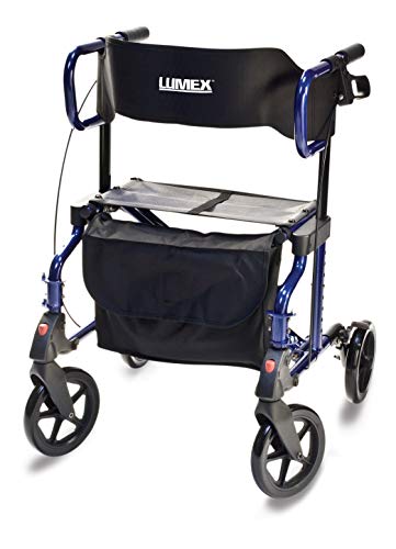 Graham-Field Lumex HybridLX Rollator & Transport Chair, Majestic Blue, LX1000B