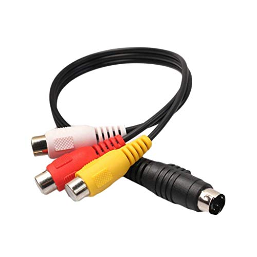 NEORTX S-Video (4 Pin) Male to 3 RCA AV Female Cable Audio Video Adapter Conversion Laptop PC Computer Connector