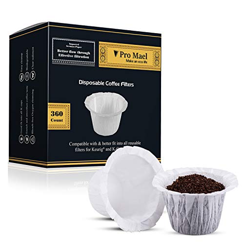 Disposable Coffee Filters 360 Counts Coffee Filter Paper for Keurig Brewers Single Serve 1.0 and 2.0 Use with All Brands K Cup Filter (1)