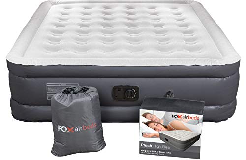 Fox Air Beds - Air Mattress with Built-in Pump Size for Guests, Inflatable Double High Elevated Air Bed with Comfortable Top, Raised 18' Real Air Mattress as Camping Airbed King