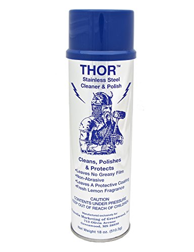 18 Oz. Thor Stainless Steel Cleaner & Polish (1 Can): Clean and Polish Stainless Steel Appliances Including Brass, Copper, Aluminum, Formica and Porcelain Surfaces