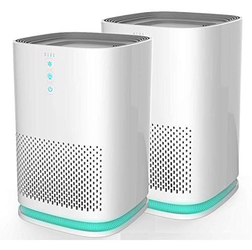 Medify Air MA-14-W2 Air Purifier with H13 HEPA filter - a higher grade of HEPA for for 200 Sq. Ft. (99.9%) Allergies, dust, Pollen, Perfect for Office, bedrooms, dorms and Nurseries - White, 2-Pack