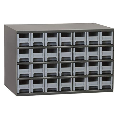 Akro-Mils 28 Steel Parts Craft Storage Hardware Organizer, (17 W D x 11-Inch H), Gray Cabinet, Drawers, Inch W by 11-Inch H by 11-Inch D