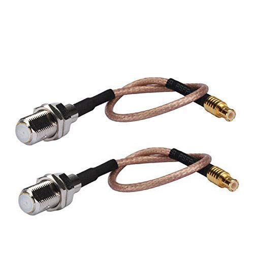 2PCS DHT Electronics RF coaxial Coax Cable Assembly MCX Male to F Female 6''