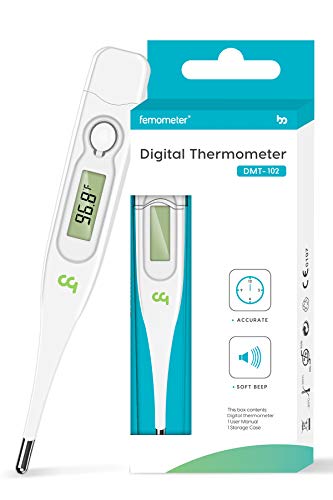 Medical Oral Thermometer for Adults, Thermometer for Fever, Oral Underarm Rectal Temperature Thermometer for Adults and Kids, Fast and Accurate, C/F Switchable by Femometer [2020 New Model]