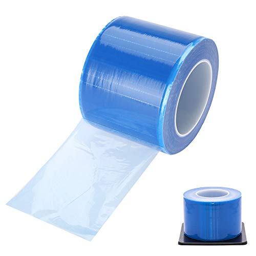 Barrier Film - Yuelong 1200 Sheets 4' x 6' Barrier Film Roll with Dispenser Box, Thick Disposable Protective PE Film Barrier Tape