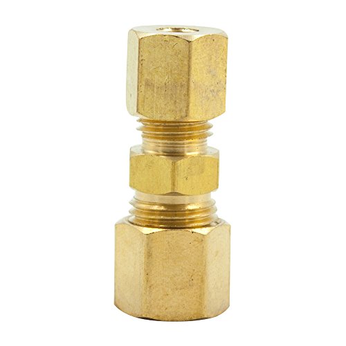 Vis Brass Compression Tube Fitting, Reducing Union, 1/2' Tube OD x 3/8' Tube OD (Pack of 1)