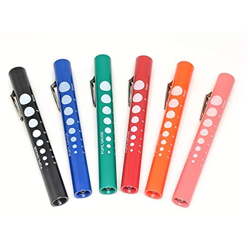Rainbow Color 6 Disposable Penlights Diagnostic ENT Emergency Medical - Assorted Colors - Ideal Gift for Nurse, EMT, Students and Personal Use