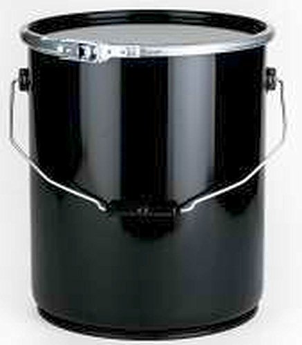 5 Gallon Open Head Steel Pails, with Lever Lock Ring - Black