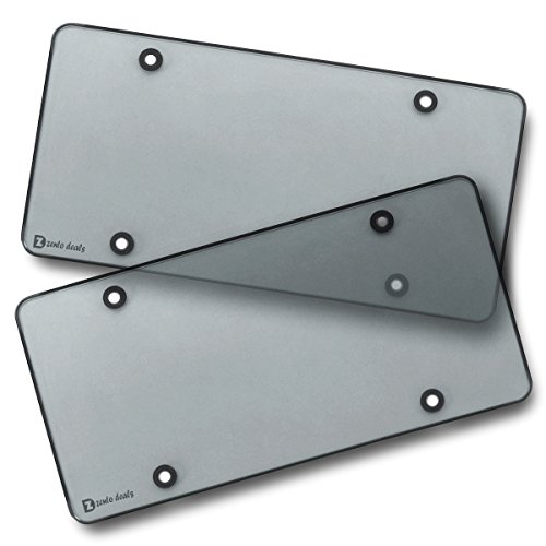 Zento Deals Clear Smoked License Plate Covers - 2-Pack – Novelty/License Plate Clear Smoked Flat Shields Covers