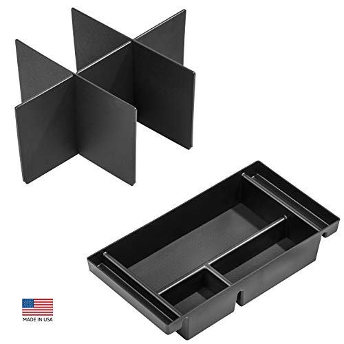 Vehicle OCD - Center Console Divider and Tray Organizer compatible with Chevy Silverado 1500 / GMC Sierra 1500 (2019-2021) and 2500/3500 HD (2020-2021) (full console w/bucket seats ONLY) - Made in USA