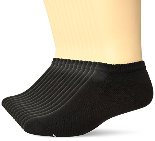 Hanes Men's Active Cool 12-Pack No Show Socks, black, Shoe Size: 6-12