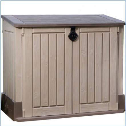 Plastic Outdoor Storage, Shed - 30-Cu.Ft., Color Beige/Taupe