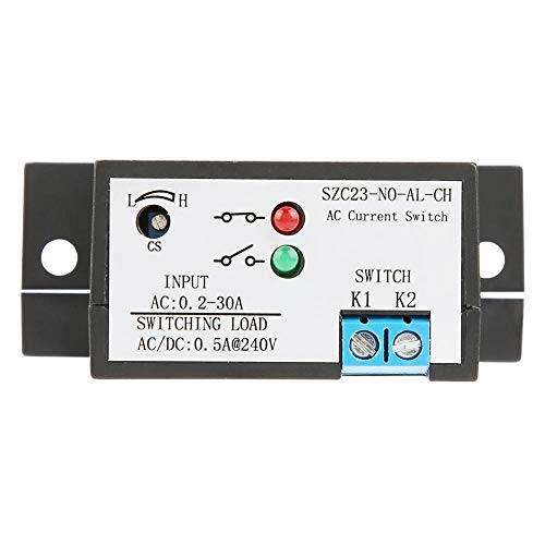 Current Sensing Switch, Normally Open Current Sensing Switch Adjustable AC 0.2-30A SZC23-NO-AL-CH for AC Current Measurement and Monitoring