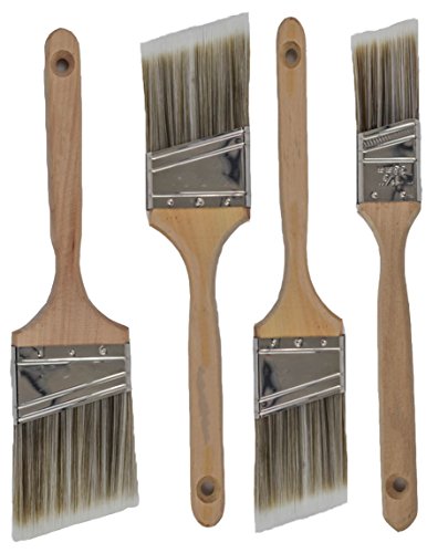 Pro Grade - Paint Brushes - 4 Pack Variety Angle Paint Brushes