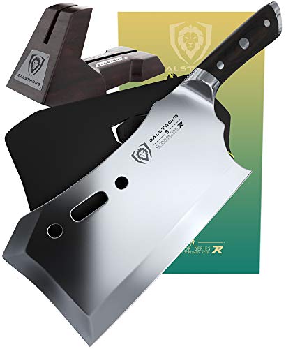 DALSTRONG Gladiator Series R - Obliterator Meat Cleaver - 9' - with Stand and Sheath - Massive Heavy Duty - 7CR17MOV High Carbon Steel - 3lbs - 6mm Thick