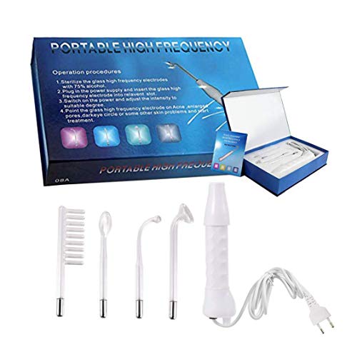 High Frequency Facial Machine, MQ Portable High Frequency Wand Machine Skin Tightening Acne Spot Wrinkles Cellulite Remover Treatment Puffy Eyes Beauty Therapy Handheld Body Care Facial Machine