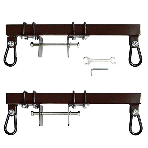 Swurfer 2 Pack Swingset Conversion Brackets- No Tree, No Problem, Convert Your Swingset to a Swurfset, Heavy Duty Horse Glider Bracket for Swing Set Attachment (Brown)
