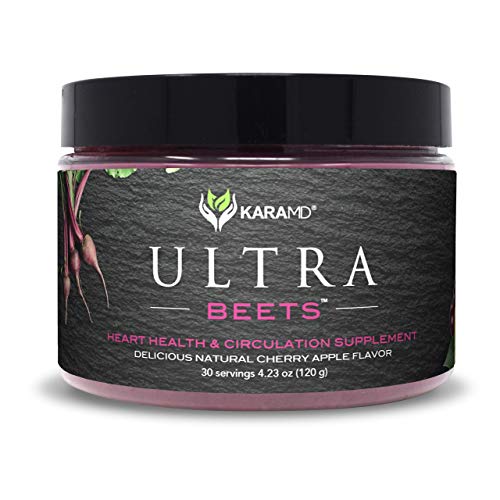 KaraMD UltraBeets (30 Concentrated Servings) | Doctor Formulated Beets Superfood Powder | Natural, Non-GMO, Vegan Friendly Beetroot Powder | Nitric Oxide Booster Supports Circulation, Heart, Energy
