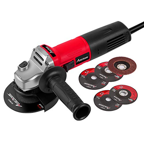 Avid Power Angle Grinder 7.5-Amp 4-1/2 inch with 2 Grinding Wheels, 2 Cutting Wheels, Flap Disc and Auxiliary Handle