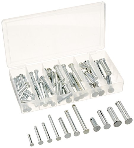 Neiko 50414A Clevis Pin Assortment, 60 Piece Set | Steel Construction | 3/32”, 1/8”, and 5/32-Inch Hole Sizes
