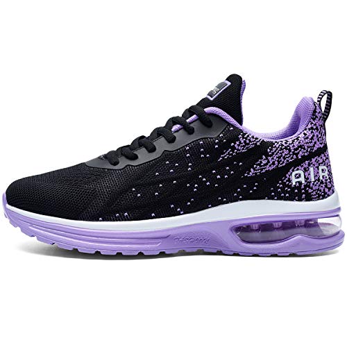 GOOBON Womens Air Cushion Fashion Sneakers Tennis Breathable Casual Sport Gym Walking Running Shoes(Violet US 9.5 B(M)