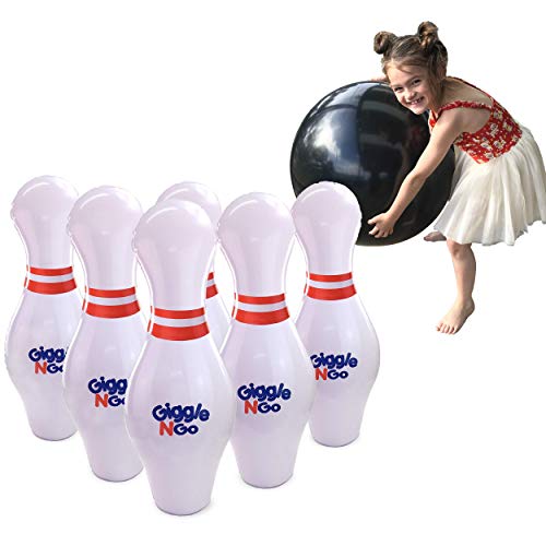 GIGGLE N GO Kids Bowling Set Indoor Games or Outdoor Games for Kids. Hilariously Fun Giant Yard Games for Kids and Adults. Indoor Sports Games for Kids, Outside Games for Kids Ages 4-8 to Adults