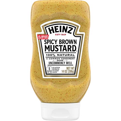 Heinz Spicy Brown Mustard (14 oz Bottles, Pack of 6)