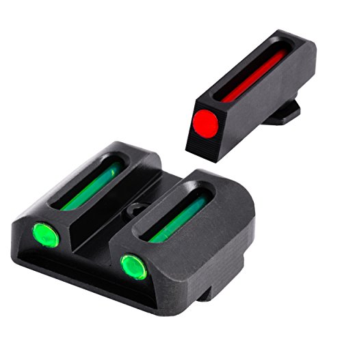 TRUGLO Fiber-Optic Front and Rear Handgun Sights for Glock Pistols, Glock 17 / 17L, 19, 22, 23, 24, 26, 27, 33, 34, 35, 38, and 39, Black, One Size (TG131G1)