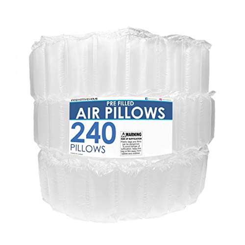 Innovative Haus 240 Count 4x8 Air Pillows for Filling Void in Package. Eco Friendly Cushioning Stuffer for Shipping and Packaging. Great Packing Supplies Alternative to Peanuts, Foam, and Paper.