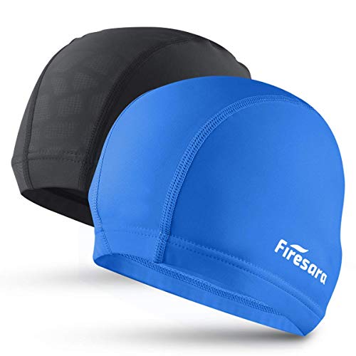 Firesara Spandex Swim Cap, High Elasticity Swimming Cap Keeps Hair Clean Breathable Fit Both Long Hair Short Hair, Swim Caps Woman Girls Men Kids One Size Hat