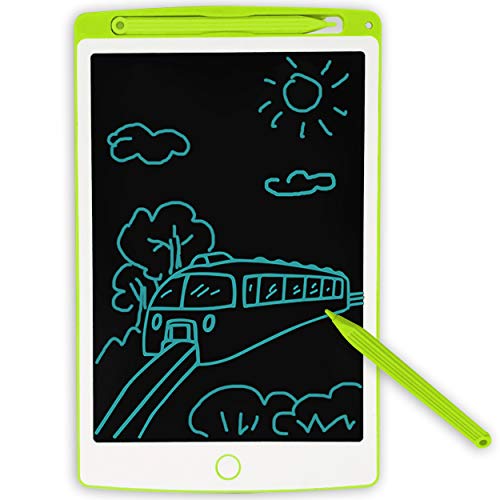 JONZOO LCD Writing Tablet, 8.5 inch Mini Electronic Doodle Board Kids Drawing Board, Digital Handwriting Pad with Pen, Erasable Reusable eWriter Paper-Saving Tool for Home/School/Office, Green