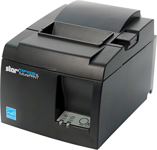 Star Micronics TSP143IIILAN Ethernet (LAN) Thermal Receipt Printer with Auto-cutter and Internal Power Supply - Gray